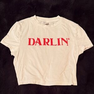 Darlin Crop Top with Red Print